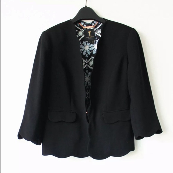 Ted Baker Black Scalloped Blazer size 4 - Picture 6 of 12